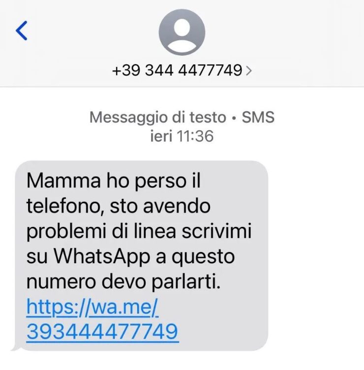messaggio truffa figlio