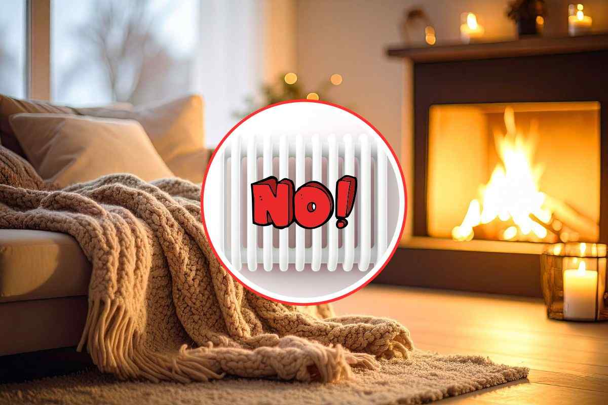 casa calda, termosifone e scritta no