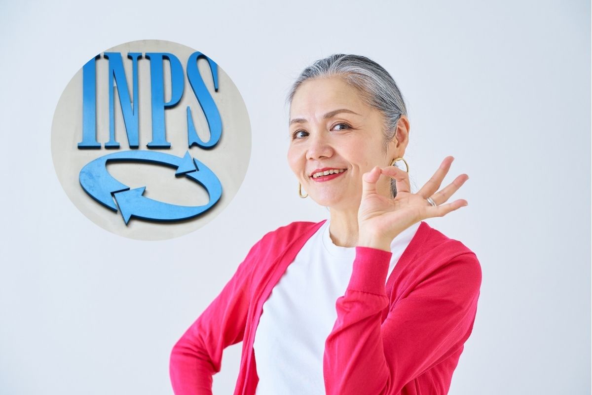 una persona anziana che fa ok e la scritta Inps