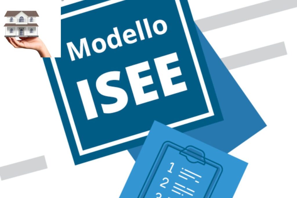 modello isee e mano che tiene una casa