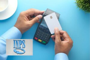 un pagamento con il pos e la scritta INPS