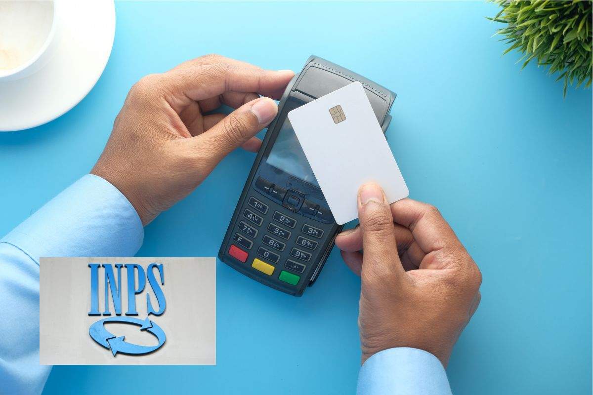 un pagamento con il pos e la scritta INPS