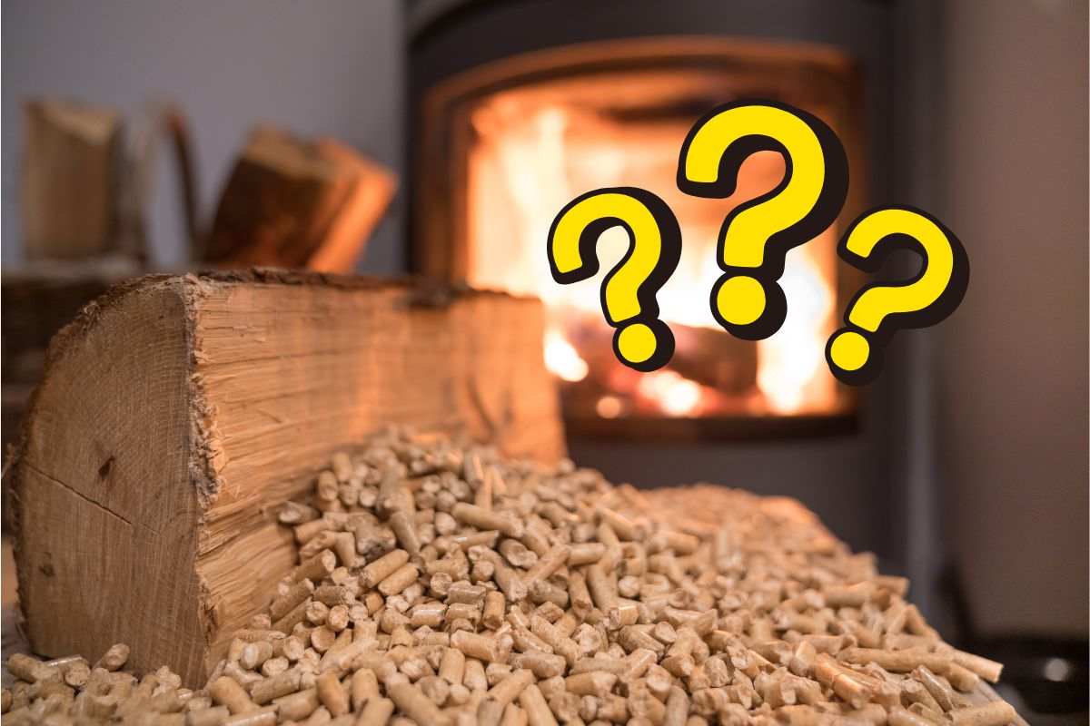 una stufa a pellet e dei punti interrogativi